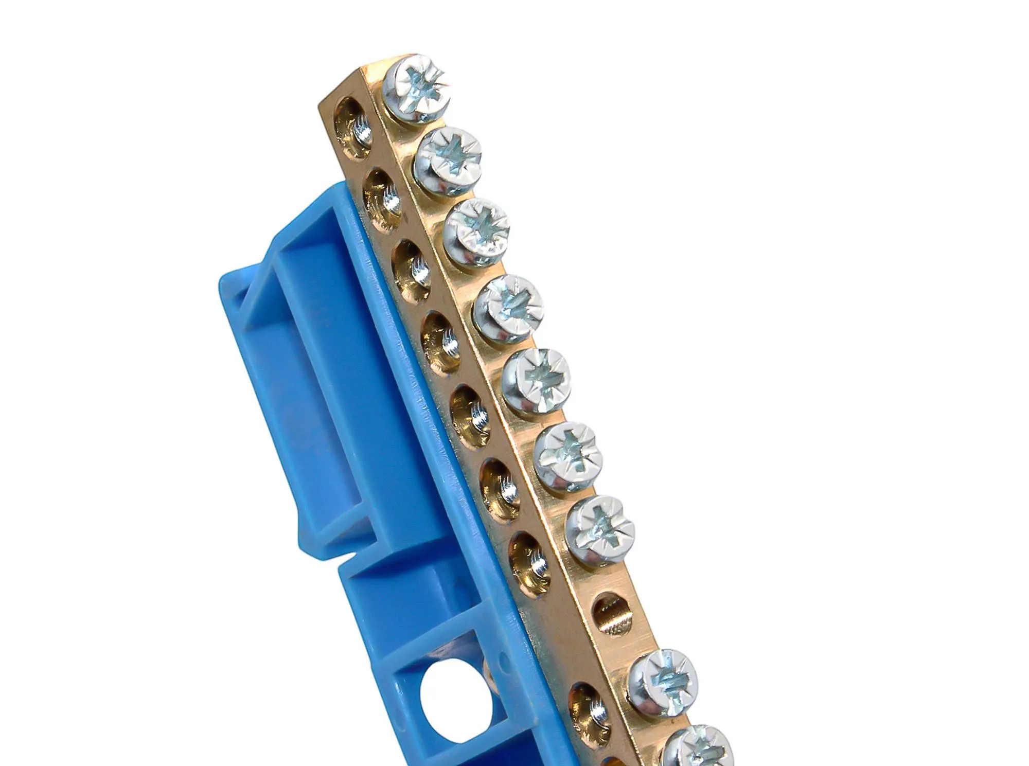 Шина N "ноль" на DIN-изоляторе СИНИЙ 6х9-14 - Фото 4