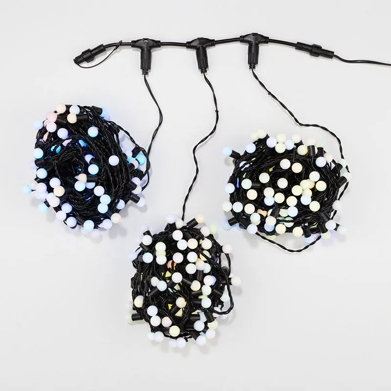 Гирлянда LED ClipLight - МУЛЬТИШАРИКИ 24V, 3 нити по 20 м, медленная смена цвета, цвет диодов RGB - Фото 2