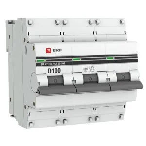 Авт. выкл. 3P 100А (D) 10kA ВА 47-100 EKF PROxima mcb47100-3-100D-pro