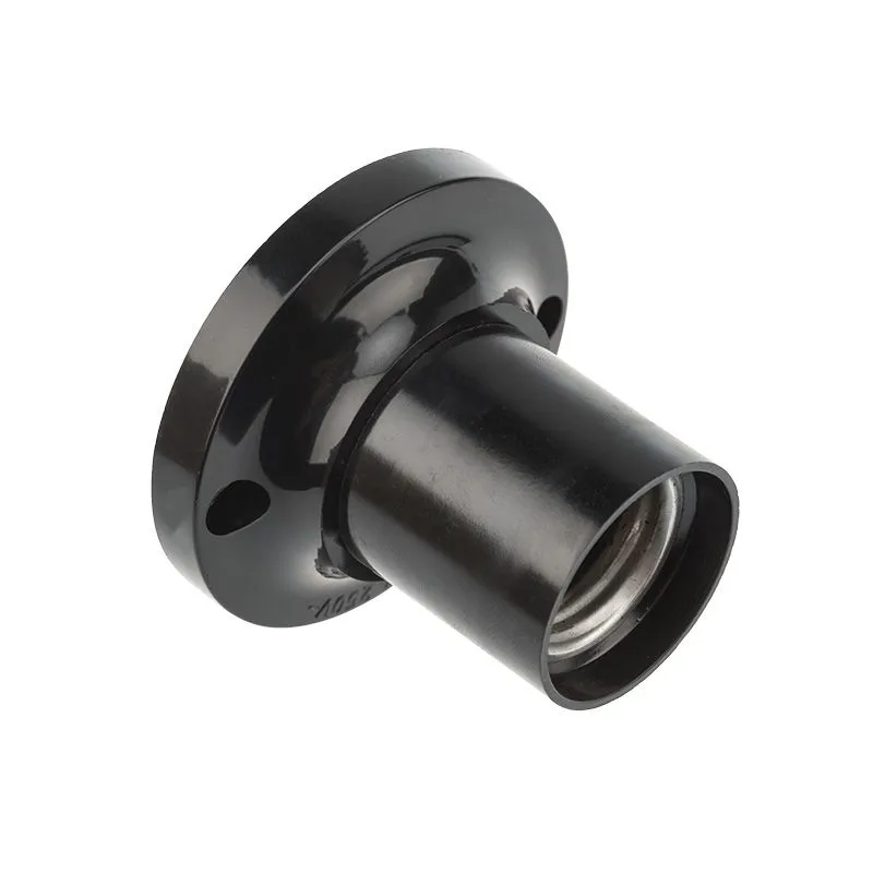 Патрон карболитовый потолочный Е27 черный, c этикеткой REXANT