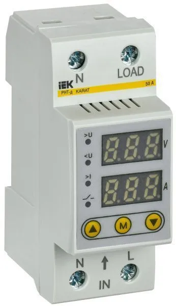 Реле напряжения и тока РНТ-д однофазное 36мм 50А IEK IVC21-1-50