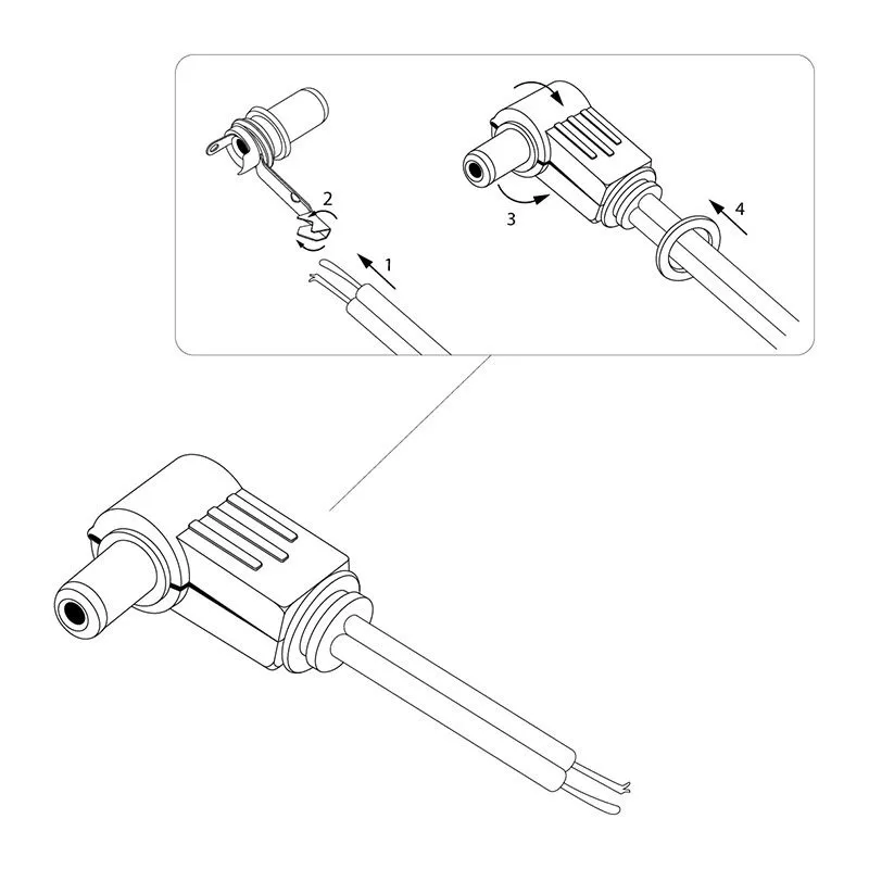 Разъем питания DC штекер 2,1х5,5мм угловой REXANT - Фото 4