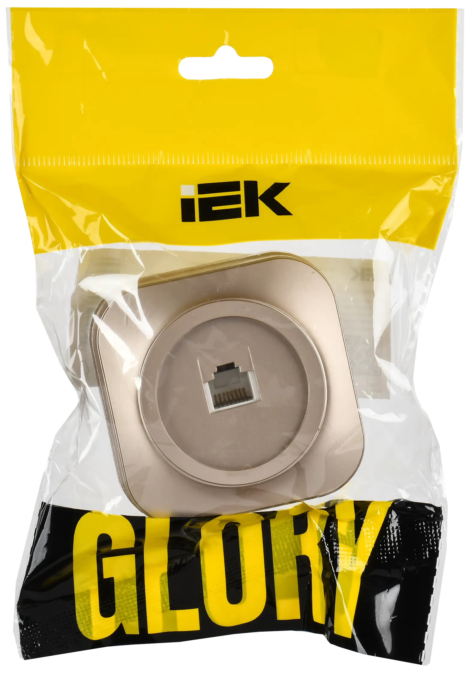 GLORY Розетка для открытой установки компьютерная RJ45 кат.5E РК10-ХШм шампань матовый IEK - Фото 2