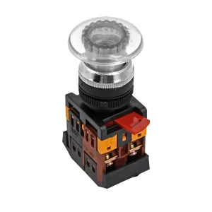 Кнопка AELA-22 белая с подсветкой NO+NC 220В Грибок EKF pbn-aela-1w-220