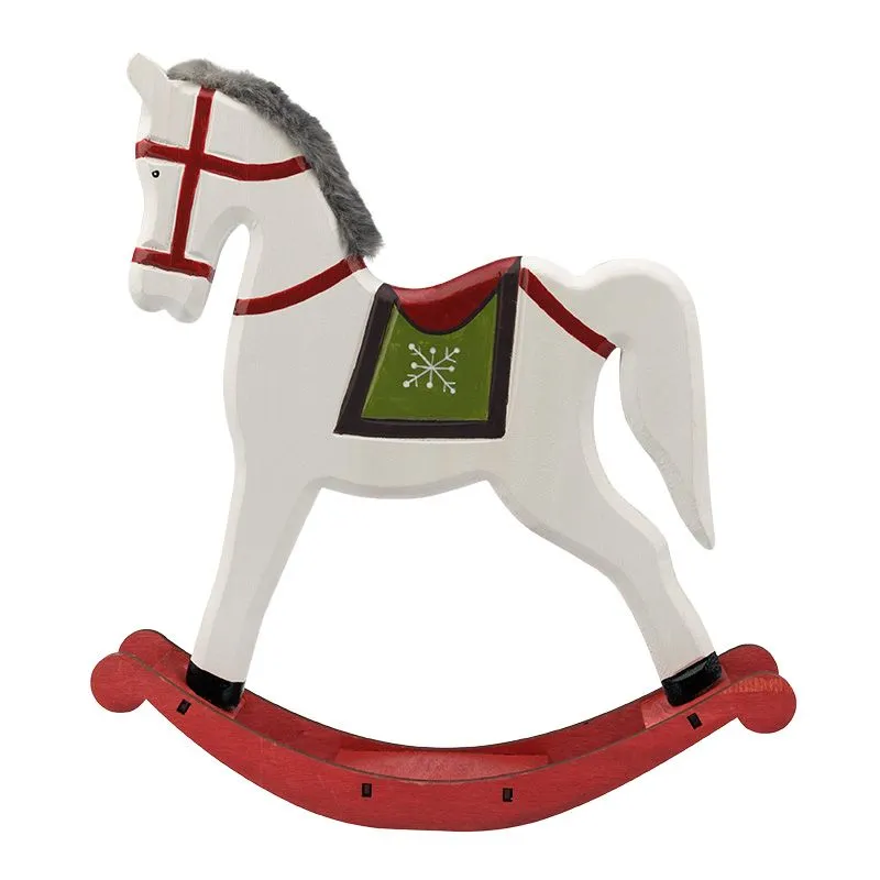 Деревянная фигурка Игрушечный пони белый 25х5,5х26,5 см - Фото 4