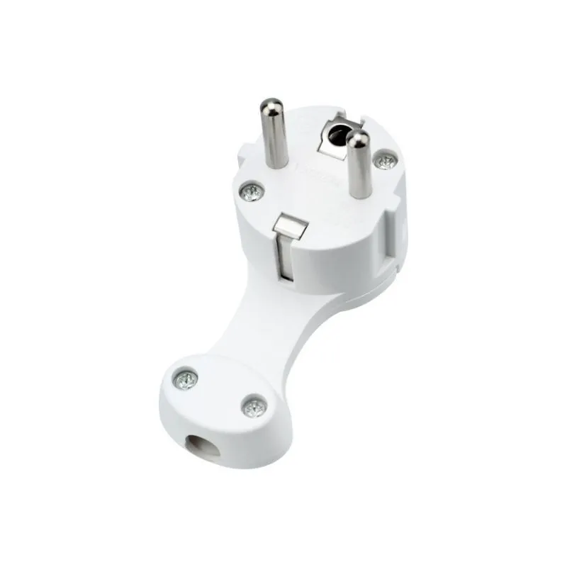 Вилка Евро угловая с з/к 16 А плоская за шкаф белая REXANT - Фото 5