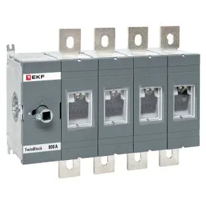 Рубильник 800A 4P без рукоятки управления TwinBlock EKF tb-s-800-4p