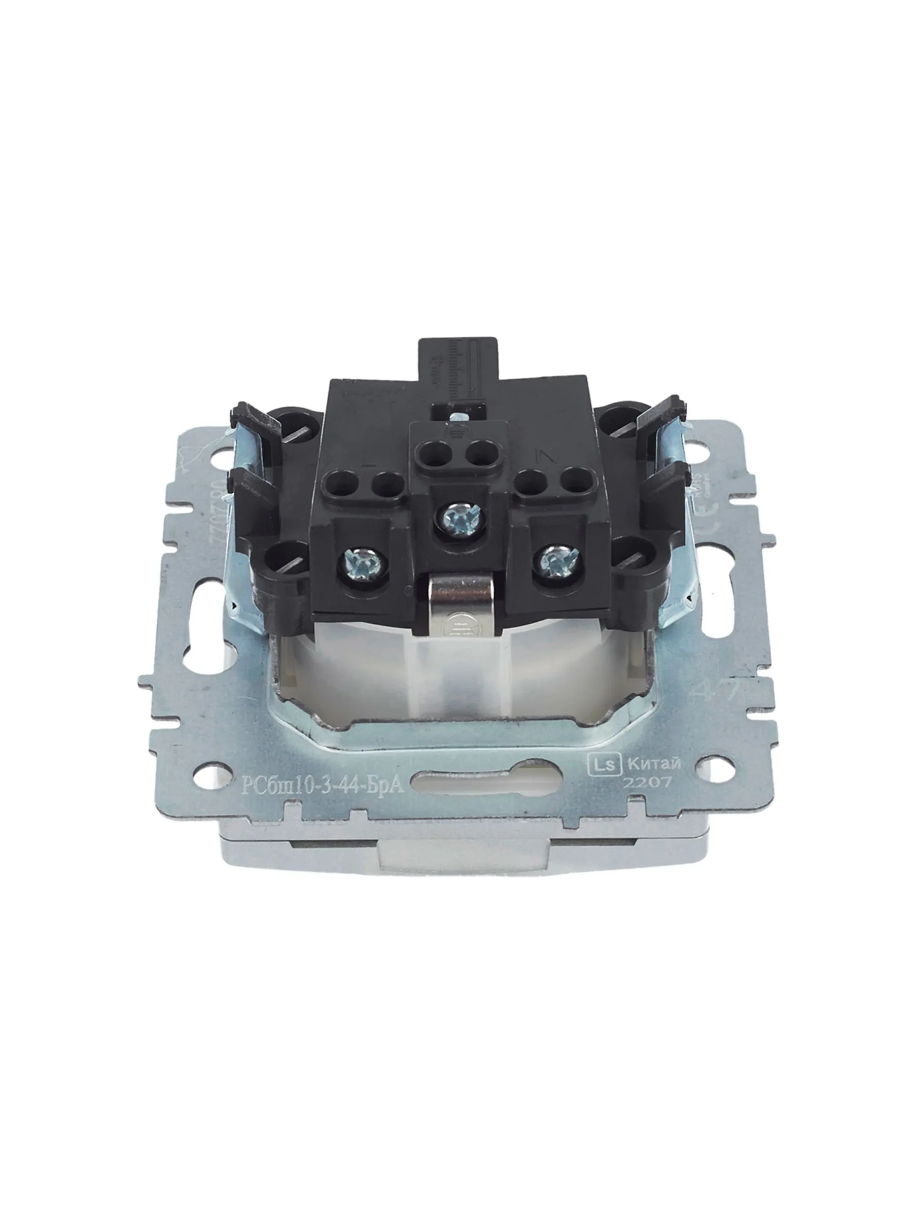 BRITE Розетка 1-местная с заземлением с защитными шторками и крышкой 16А IP44 РСбш10-3-44-БрА алюминий IEK - Фото 9