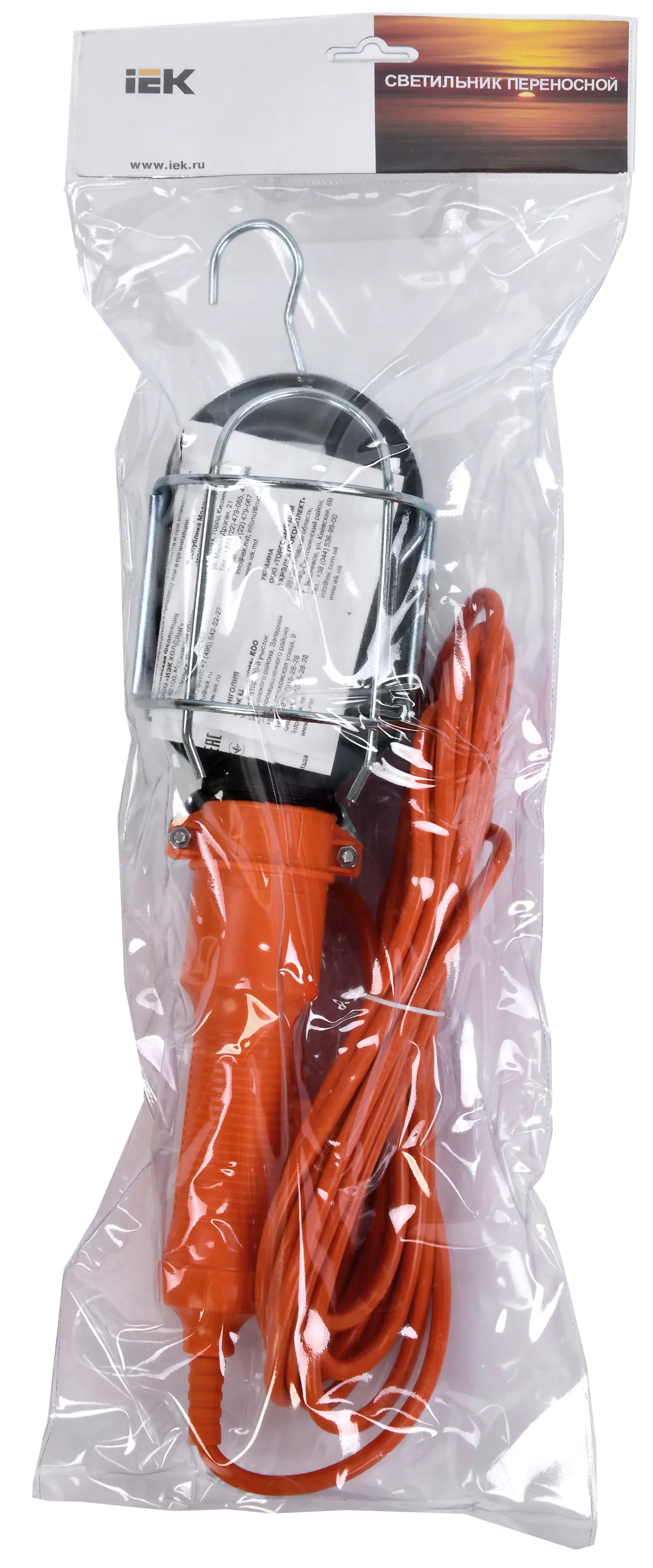 Светильник переносной УП-1Р плоская вилка (с выключателем) 2Р/5м 2х0,75 IEK