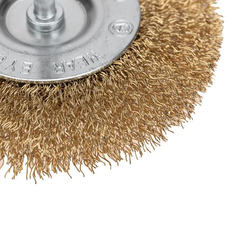 Щетка дисковая для дрели, витая латунированная проволока, 100мм KRANZ - Фото 5