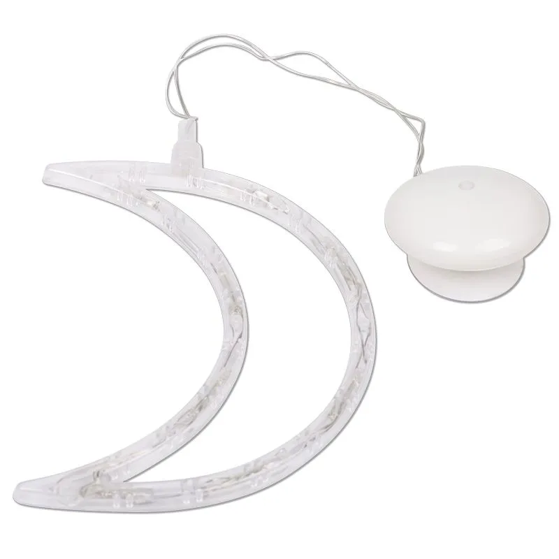 Фигура светодиодная Месяц на присоске с подвесом, цвет ТЕПЛЫЙ БЕЛЫЙ - Фото 4