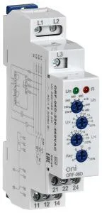 Реле контроля фаз ORF-06D 3 фазы 2 контакта 220-460В AC ONI ORF-06D-220-460VAC