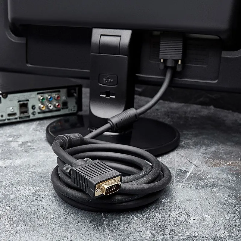 Шнур VGA - VGA с ферритами, 3м, черный, Gold REXANT - Фото 2