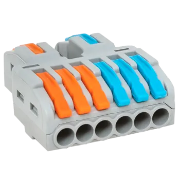 Строительно-монтажная клемма СМК 222-426 разветвительная 6 выходов 0,08-4 мм2 EKF
