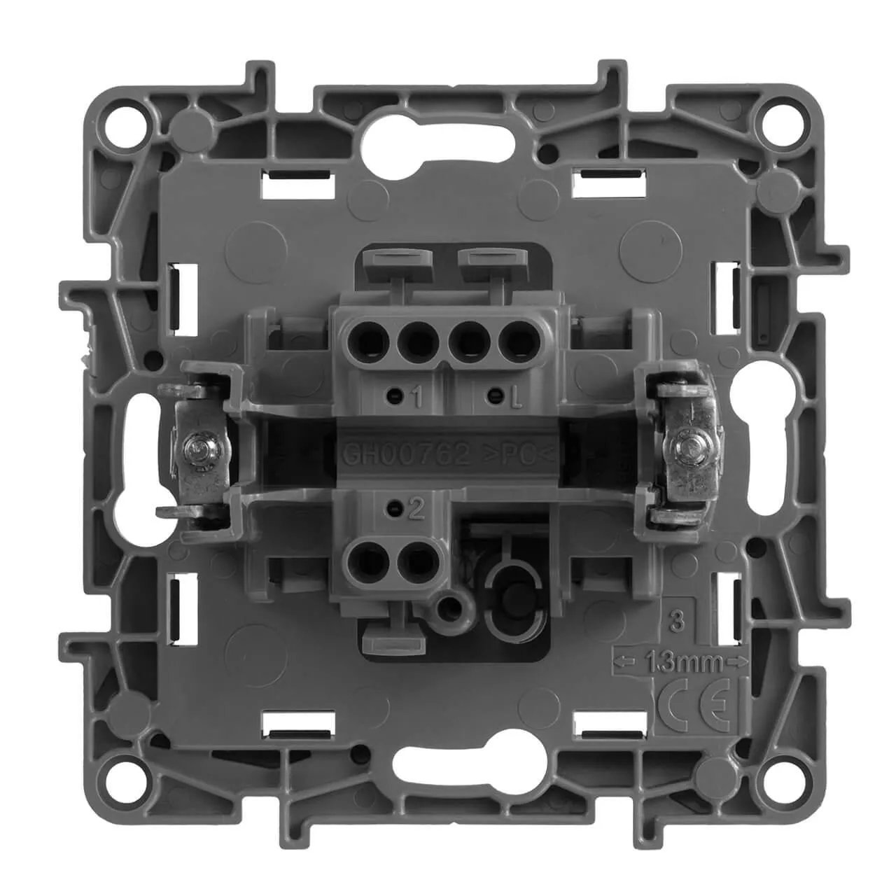 ETIKA Переключатель 1-клавишный схема 6 10АХ безвинтовые зажимы алюминий - Фото 3