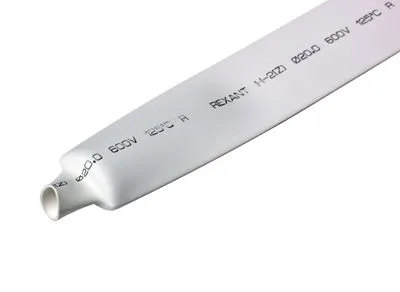 Трубка термоусаживаемая ТУТ нг 20,0/10,0мм, белая, упаковка 10 шт. по 1м REXANT - Фото 2