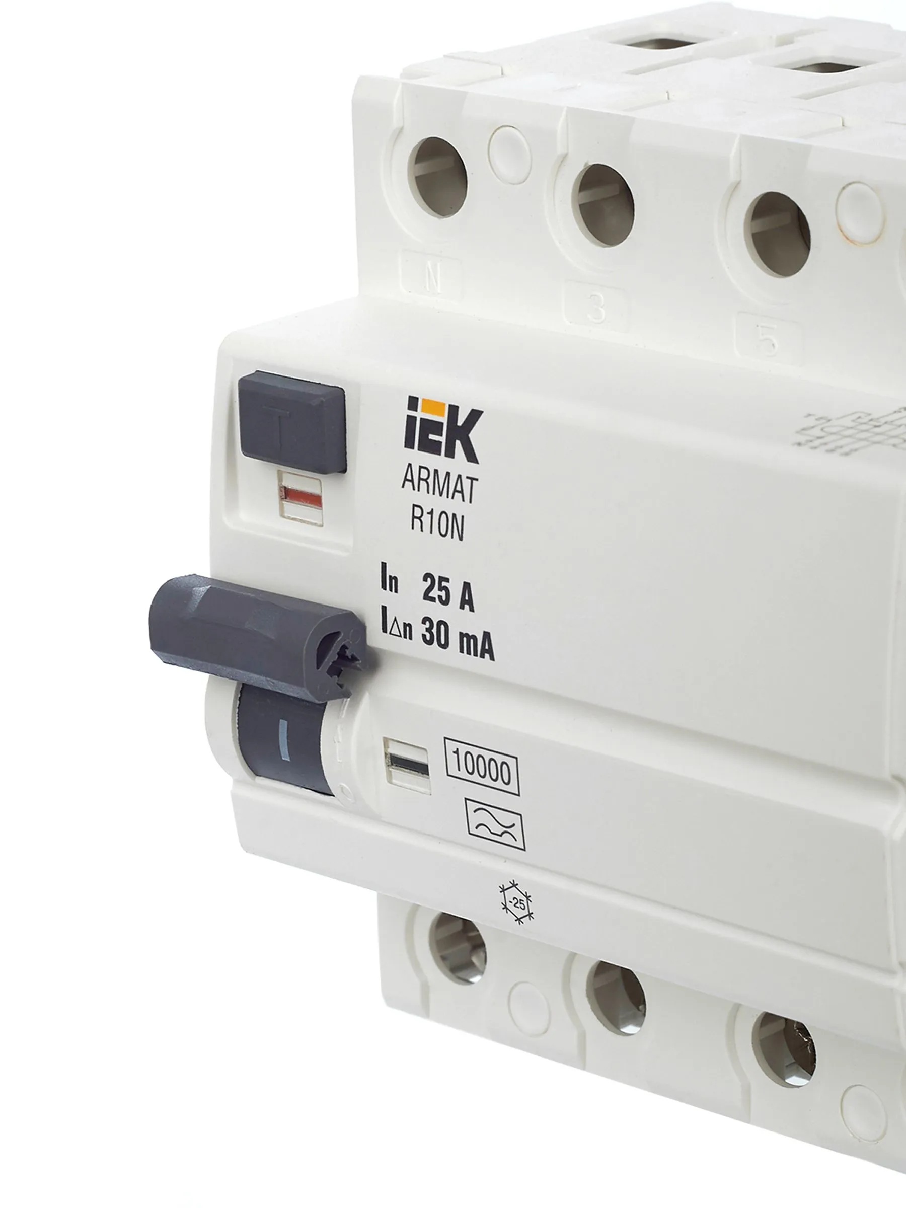 ARMAT Выключатель дифференциального тока R10N 4P 25А 30мА тип A IEK - Фото 6
