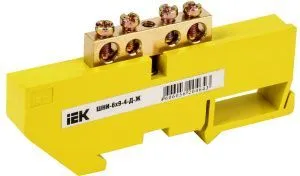 Шина PE "земля" на DIN-изол ШНИ-6х9-4-Д-Ж IEK YNN10-69-4D-K05