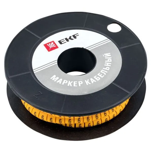 Маркер кабельный 1,5 мм2 "6" (1000 шт.) (ЕС-0) EKF