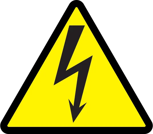 Самоклеящаяся этикетка: 130х130х130мм символ "Молния" IEK