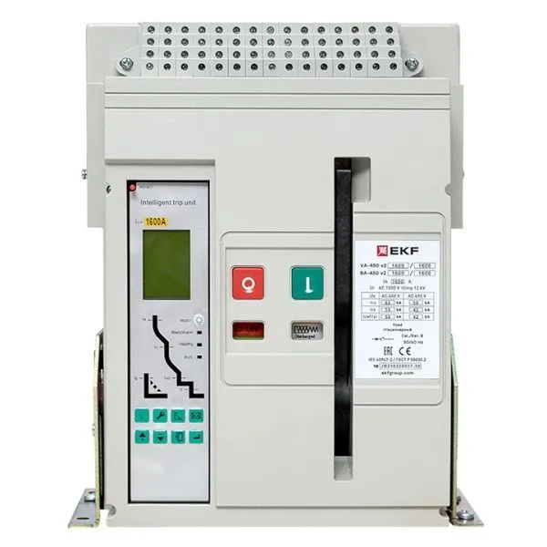 ВА-450 1600/630А 3P 65кА стац., гориз., ETU(220В AC) LCD ModBus-RTU, мп/нр/вкл.к.(220В AC), ав/доп. 1CO/2NO+4CO - Фото 3