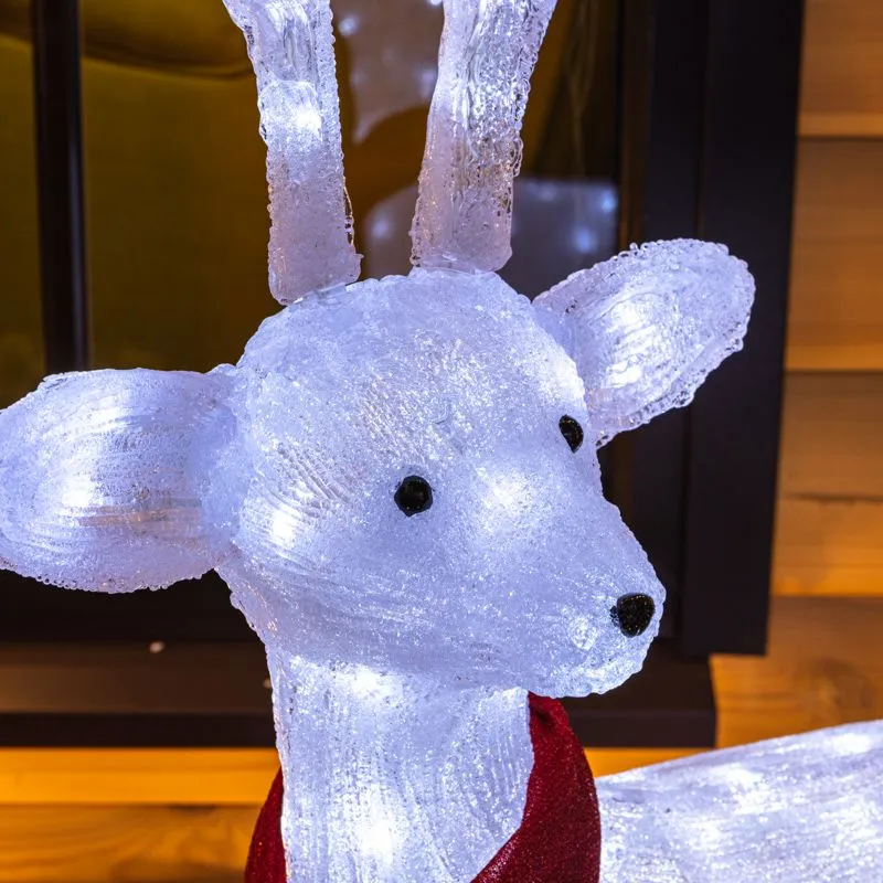 Акриловая светодиодная фигура Северный олень 49х18х85 см, 120 светодиодов, IP65 понижающий трансформ - Фото 4