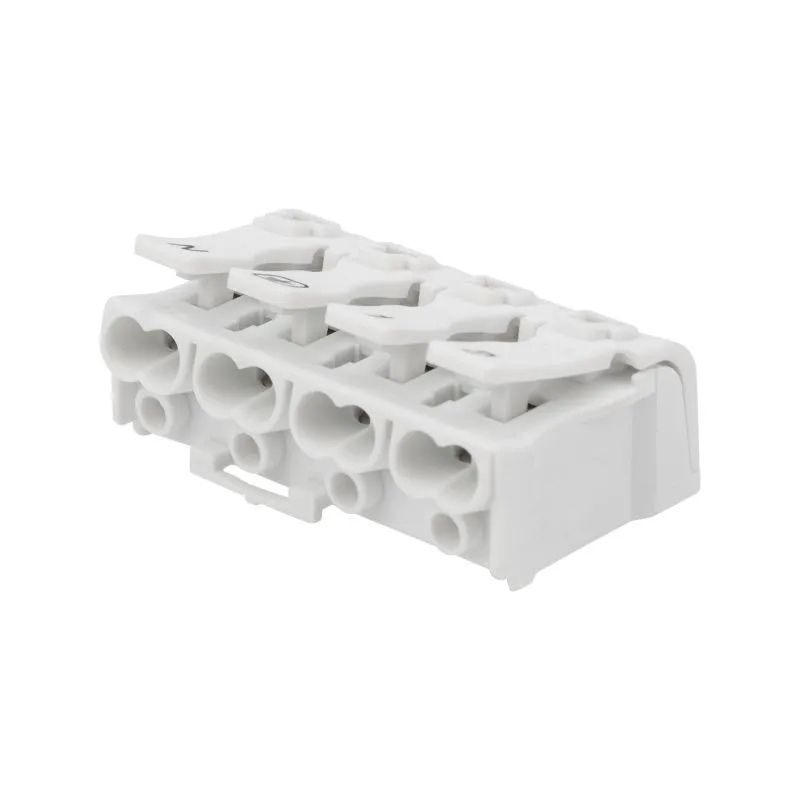 Клемма пружинная соединительная КСП 4-полюсная с монтажными ножками (50 шт./уп.) REXANT - Фото 2