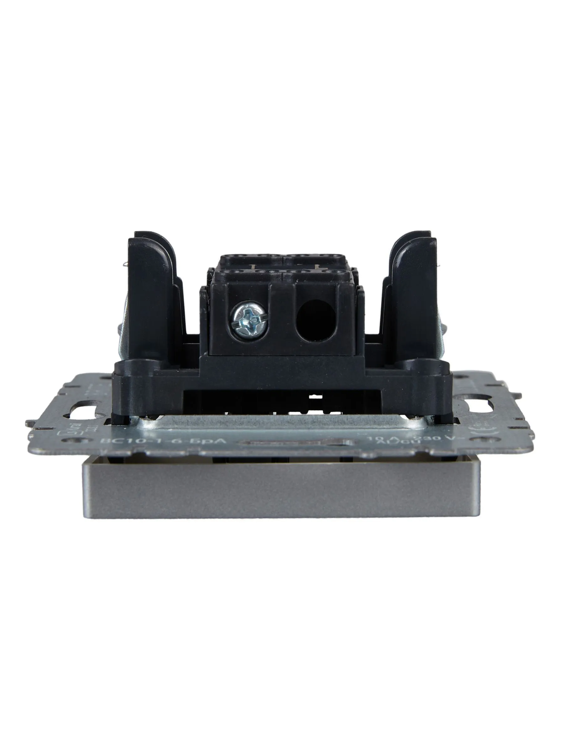 BRITE Выключатель 1-клавишный проходной 10А ВС10-1-6-БрА алюминий IEK - Фото 3