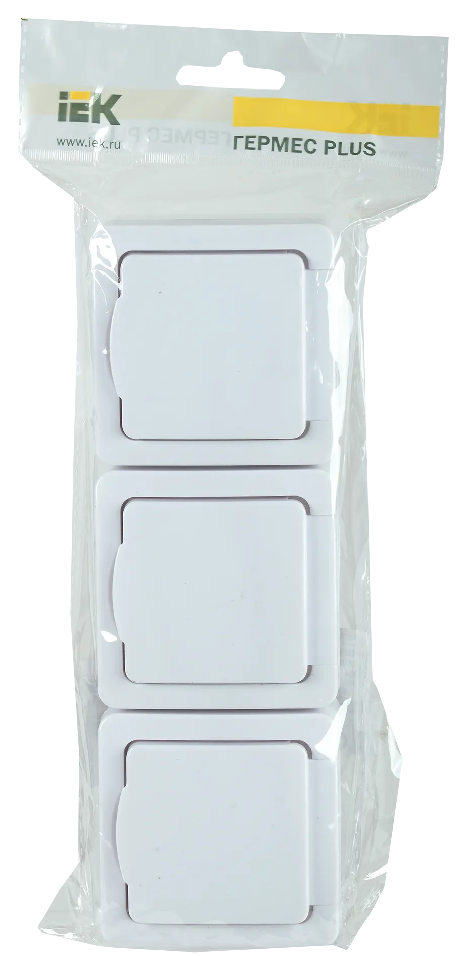 Розетка 4-местная для открытой установки РСб24-3-ГПБб с заземляющим контактом IP54 ГЕРМЕС PLUS белый IEK - Фото 2