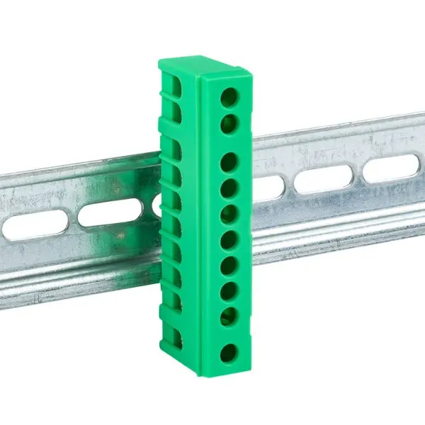 Шина "0" PE (6x9мм) 10 отв. латунь зеленый изолир. корп. на DIN-рейку EKF - Фото 5