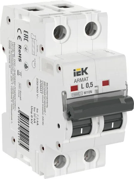 ARMAT Автоматический выключатель M10N 2P L 0,5А IEK AR-M10N-2-L0D5
