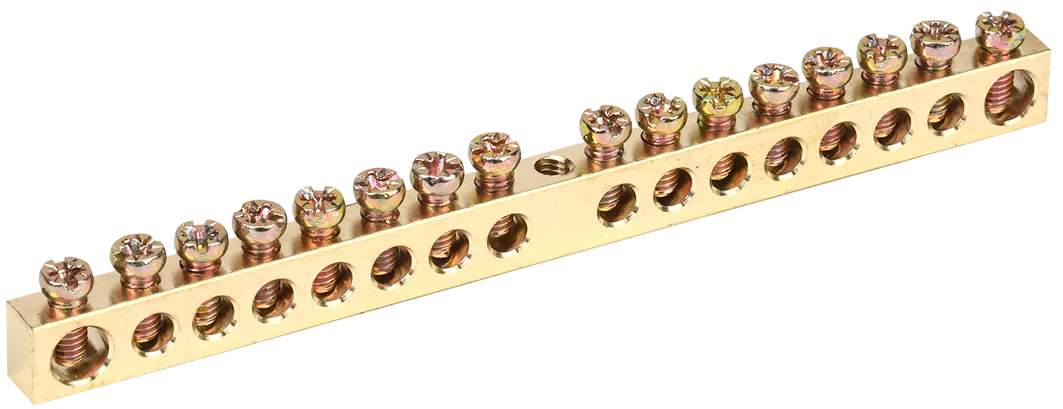 Шина PEN "земля-ноль" 6х9мм 16/1 (16групп/крепеж по центру) IEK