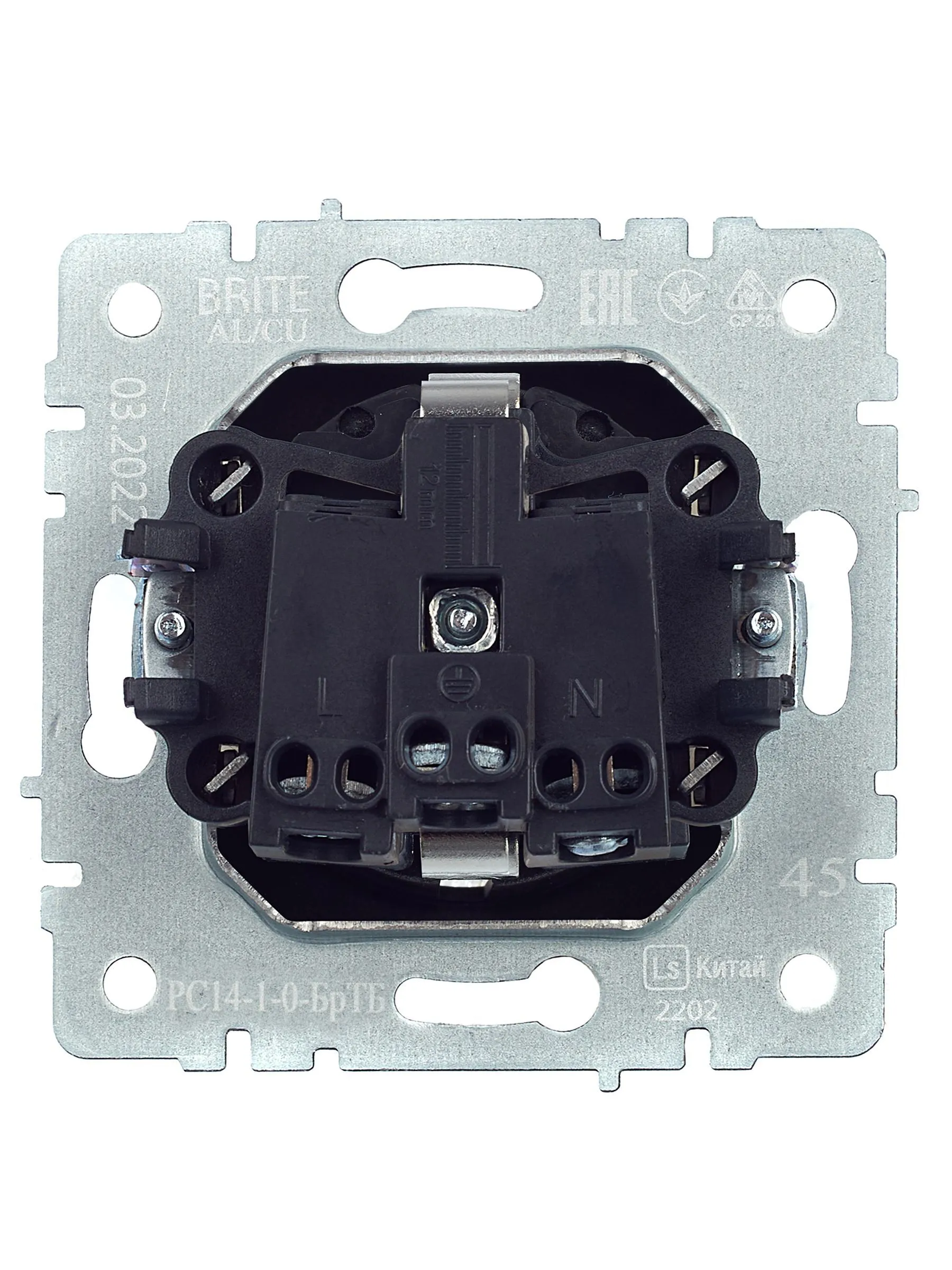 BRITE Розетка 1-местная с заземлением с защитными шторками 16А РС14-1-0-БрТБ темная бронза IEK - Фото 6