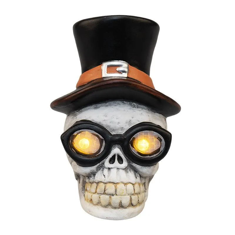 Керамическая фигурка Череп в шляпе 13,2х10,3х14,3 см - Фото 3