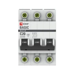 Авт. выкл. 3P 20А (C) 4,5кА ВА 47-29