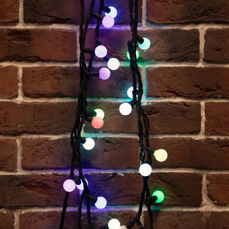 Гирлянда светодиодная Мультишарики Ø23мм 10м 80 LED RGB черный каучук IP67 быстрая смена цвета 230В нужен блок 315-000 NEON-NIGHT