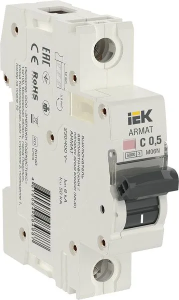 ARMAT Автоматический выключатель M06N 1P C 0,5А IEK AR-M06N-1-C0D5