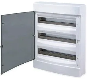 Щит распределительный навесной "Unix" прозрачная дверь 3х18 (54) модулей 526x396x112 IP40