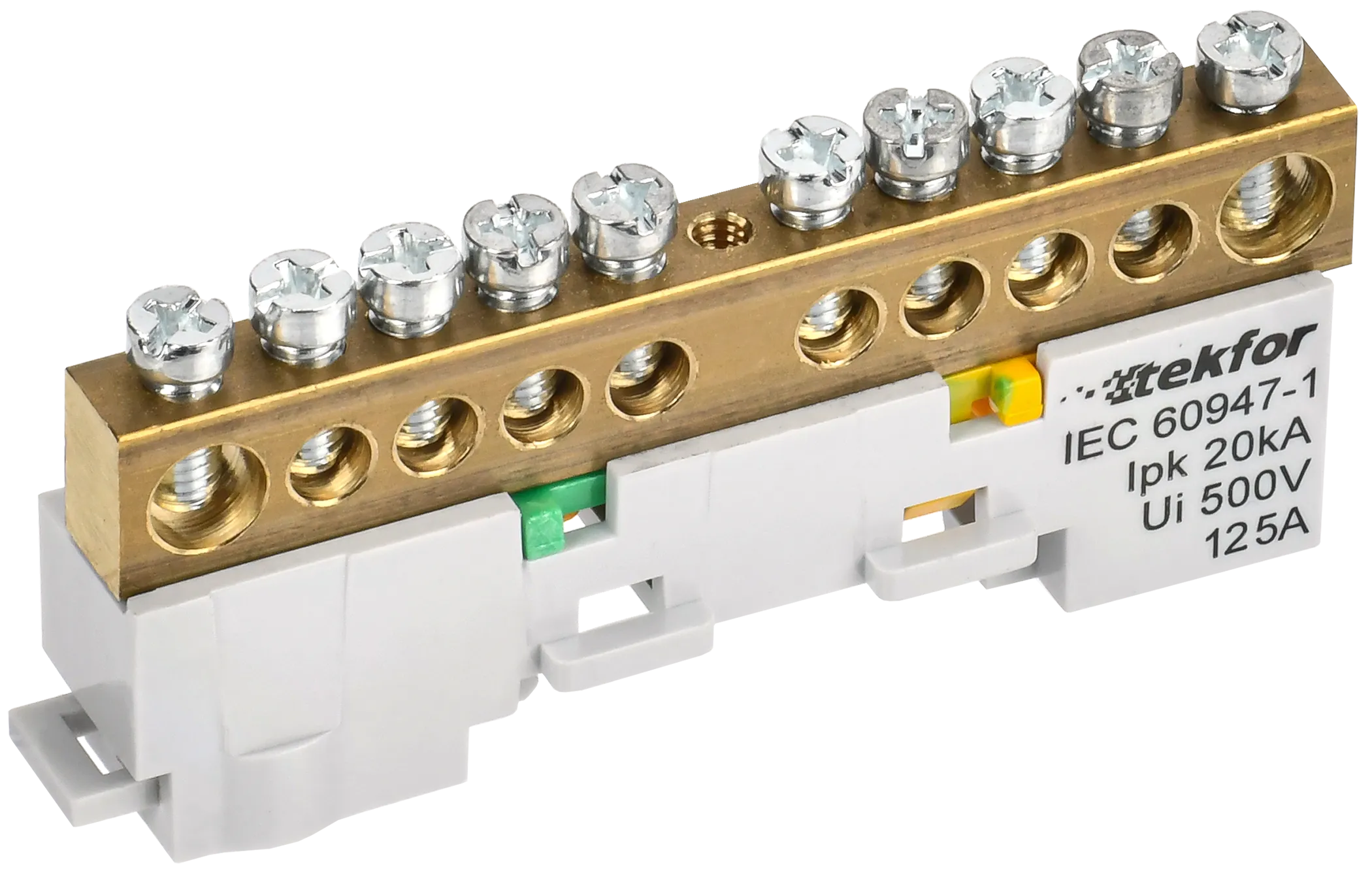 TEKFOR Шина PE "земля" неизолированная на универсальном держателе 8х12-10-Ж IEK