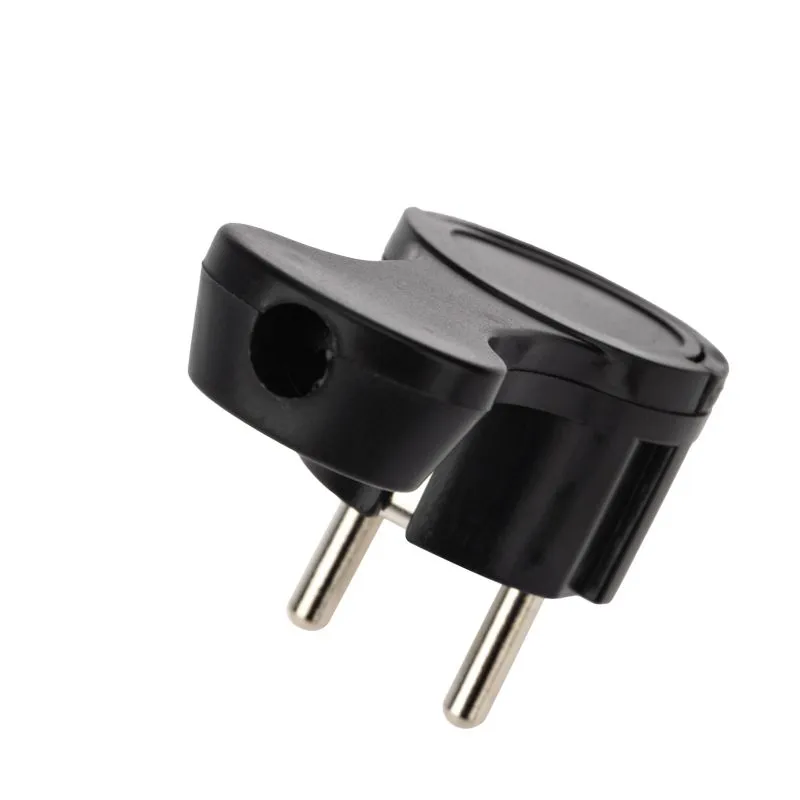 Вилка Евро угловая с з/к 16 А плоская за шкаф черная REXANT - Фото 4