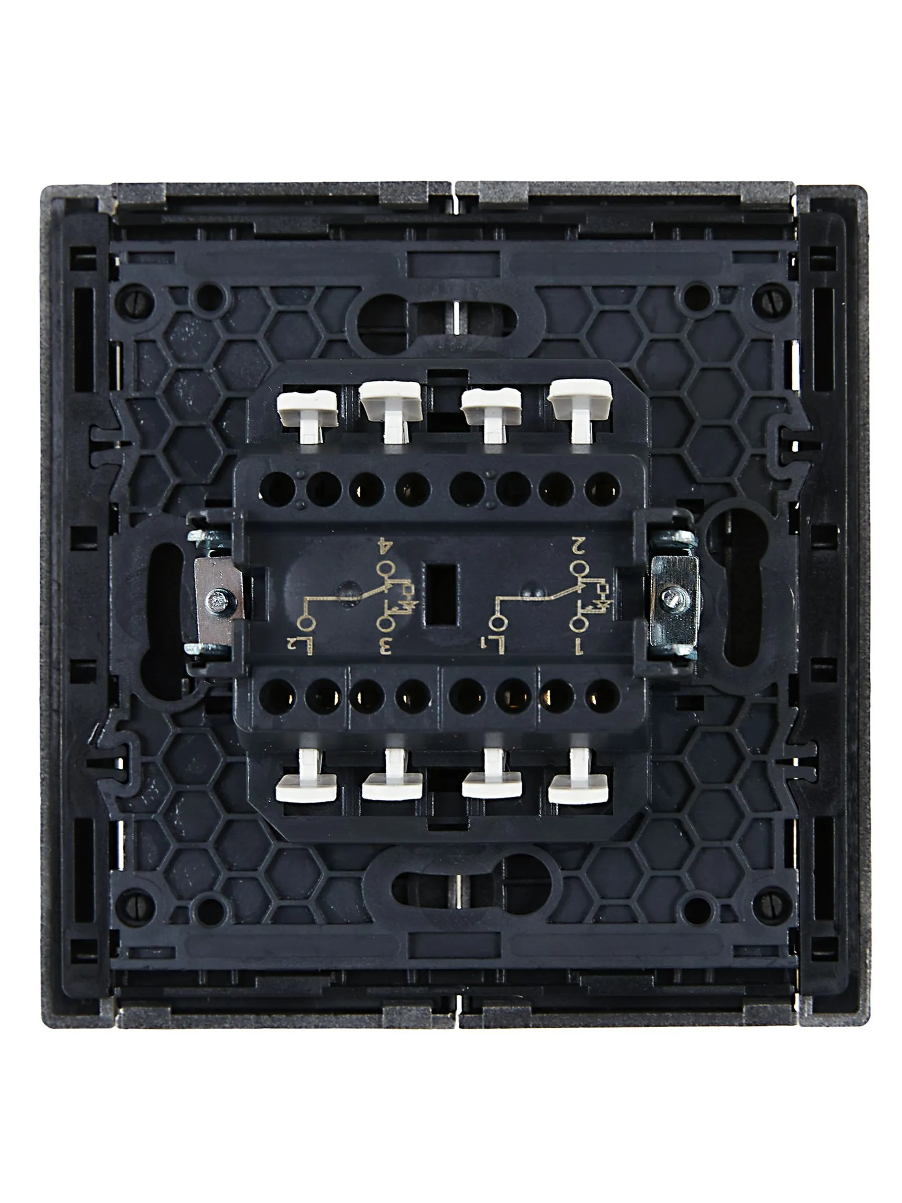 FORTE&PIANO Выключатель 2-клавишный проходной с индикацией 10А FP508 сталь IEK - Фото 4