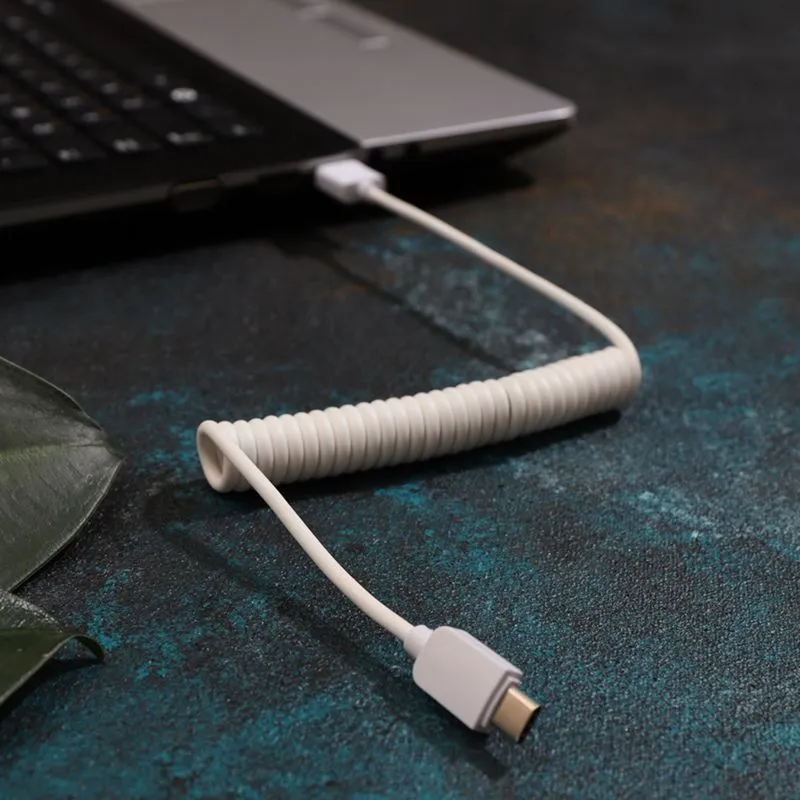 USB кабель USB Type-C, белый ПВХ, 1,5 метра (шнур спираль) REXANT - Фото 2