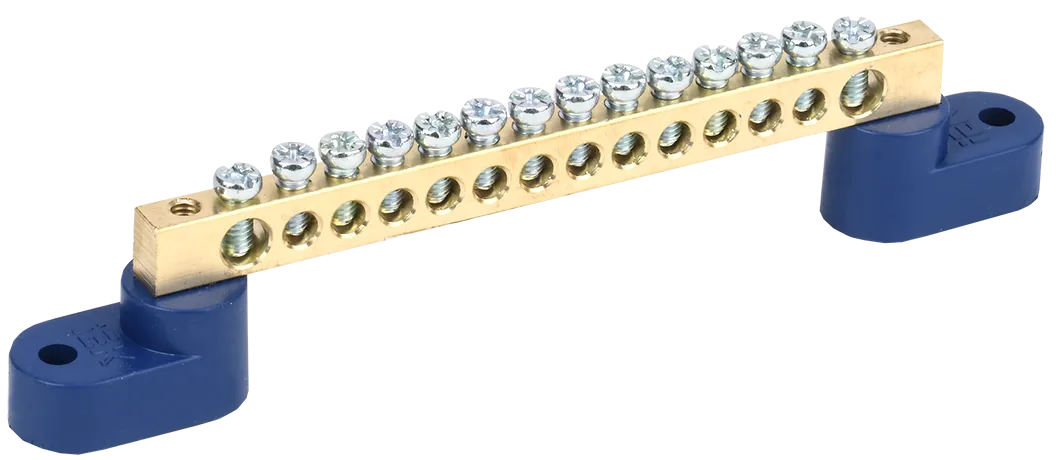 Шина N "ноль" на двух угловых изоляторах ШНИ-6х9-14-У2-С IEK