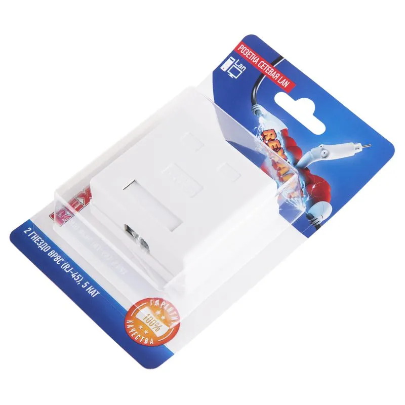 Розетка сетевая LAN, на стену, 2 гнездо 8Р8С (RJ-45), CAT 5е REXANT - Фото 3