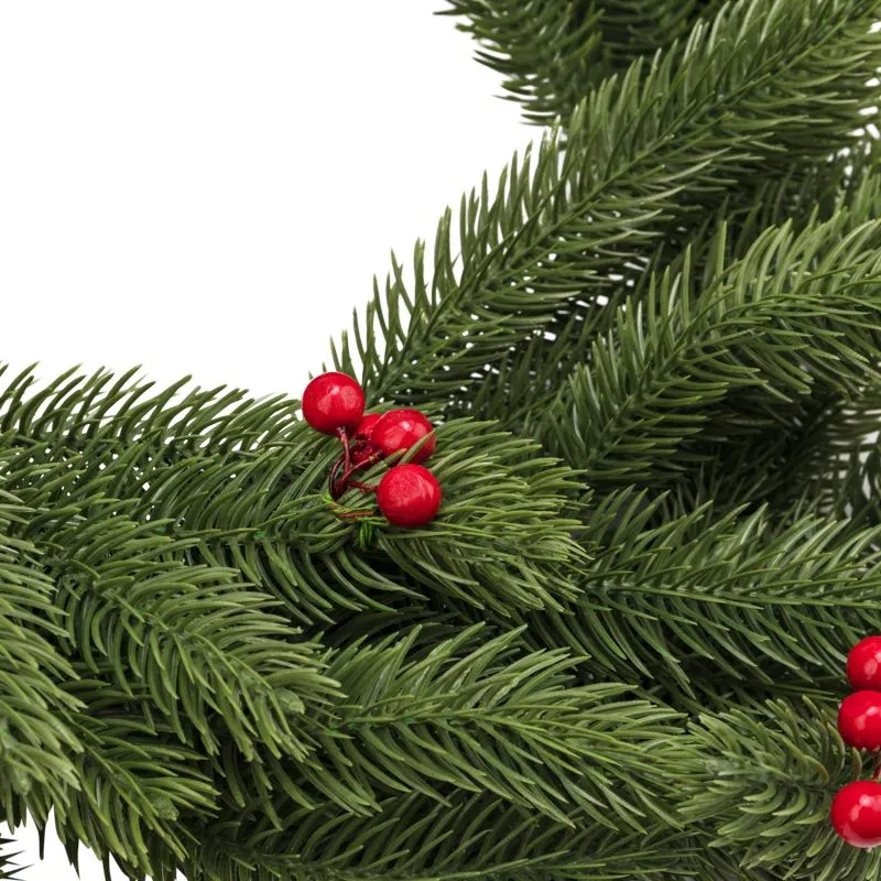 Еловый венок с ягодами NEON-NIGHT Ø 45 см, литой - Фото 4