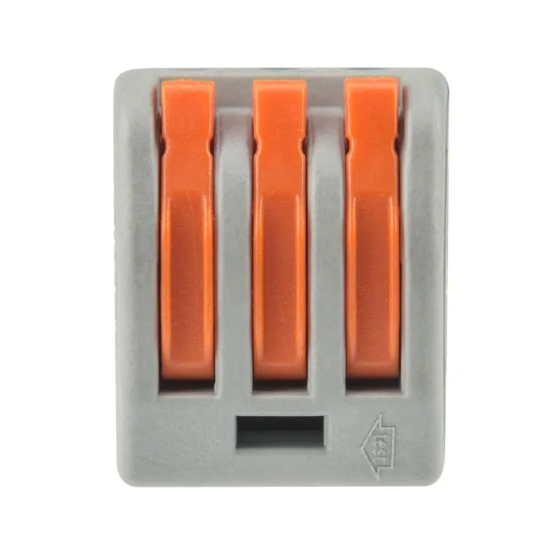 Универсальная клемма СМК 222-413, 3-проводная серая 0,08-2,5/4 мм² (20 шт./уп.) REXANT - Фото 4