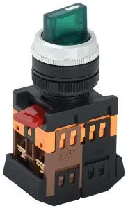 Переключатель АNСLR-22-3 на 3 фиксированных положения "I-O" 1з+1р неон/240В зеленый IEK