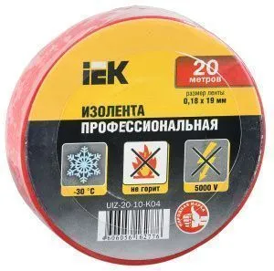 MIXTAPE 5 Изолента 0,18х19мм красная 20м IEK UIZ-20-10-K04