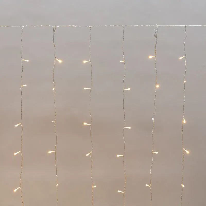 Гирлянда Дождь светодиодный 2х3м, эффект мерцания, прозрачный провод, IP44, 230В, диоды ТЕПЛЫЕ БЕЛЫЕ, 300LED NEON-NIGHT 235-556