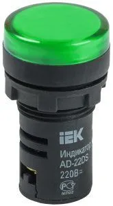 Лампа AD22DS(LED)матрица d=22мм зеленый 24В AC/DC IEK BLS10-ADDS-024-K06